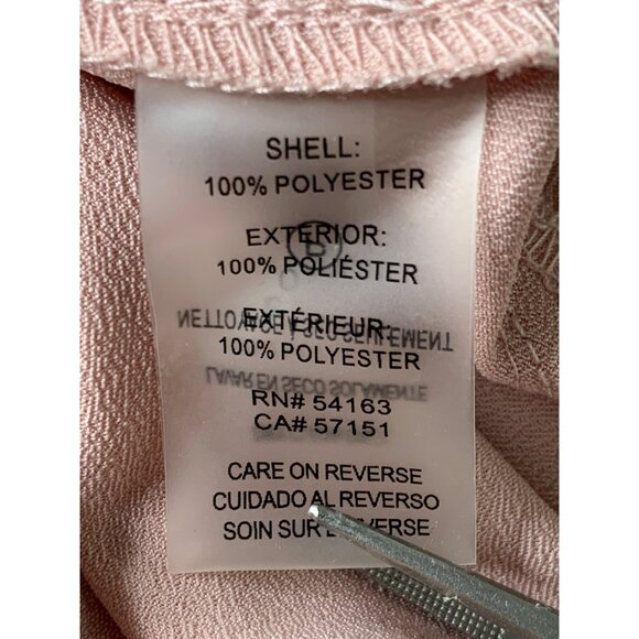 Karl Lagerfeld Paris Pink Faux Wrap Dress Surplus Neck Ruffle Hem LS Size 2 - Picture 5 of 11